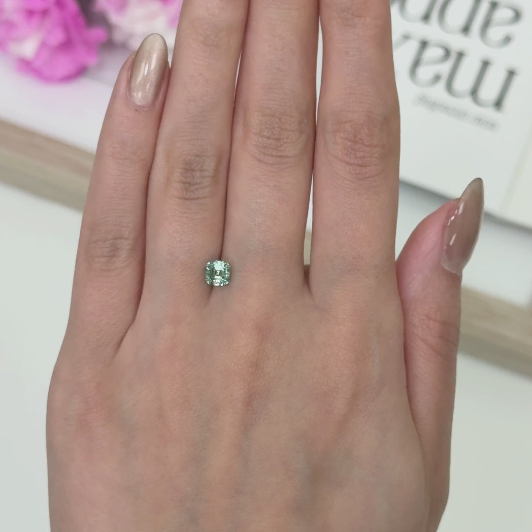 5x5mm ( DEW 1ct) asscher aqua teal moissanite