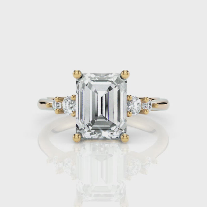 Gaya Radiant/Emerald Lab Created Diamond Engagement Ring