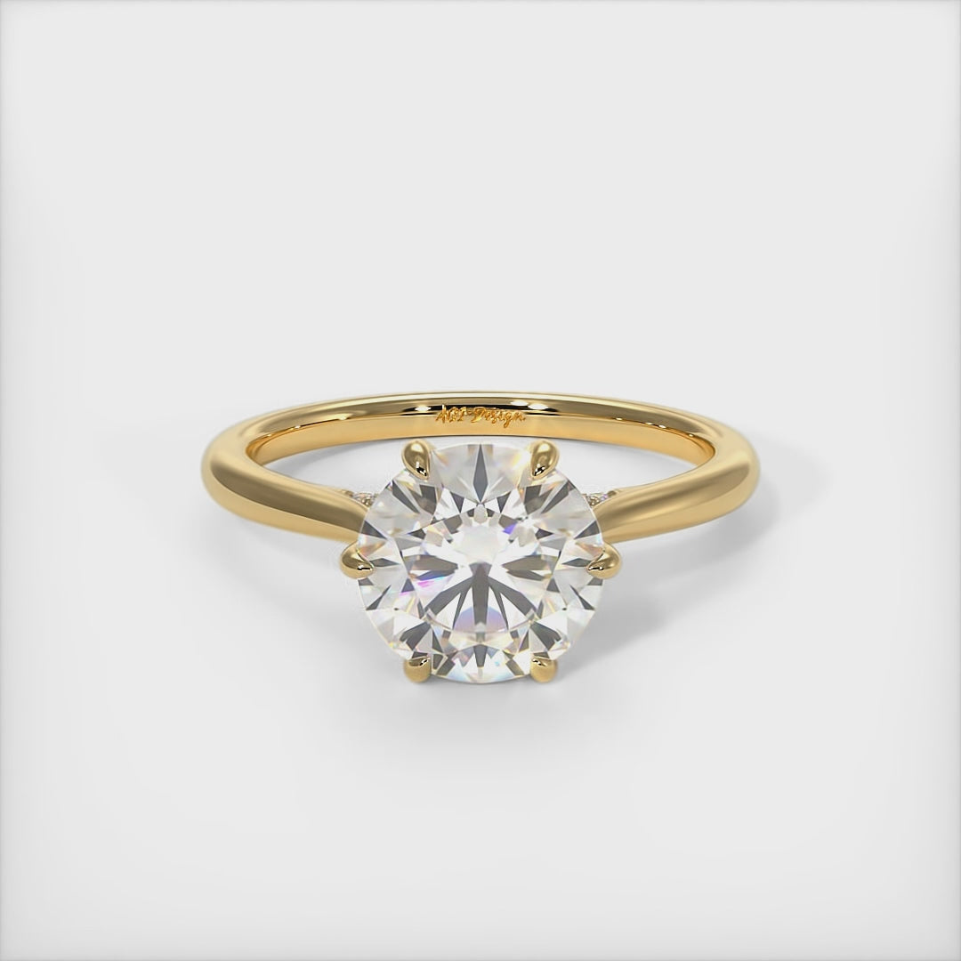 Milana Round Lab Created Diamond Engagement Ring