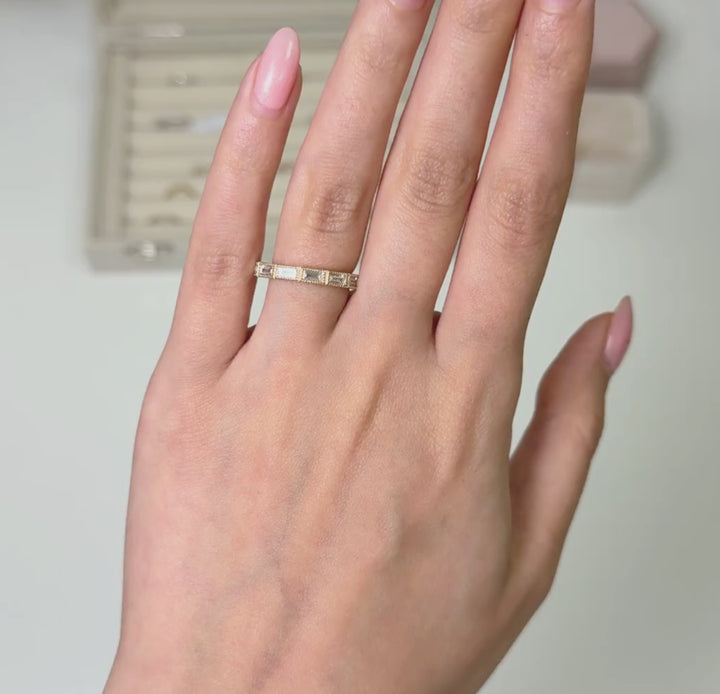 Ready to Ship  Quinn Baguette Lab Created Diamond Wedding Band in 14K Yellow Gold