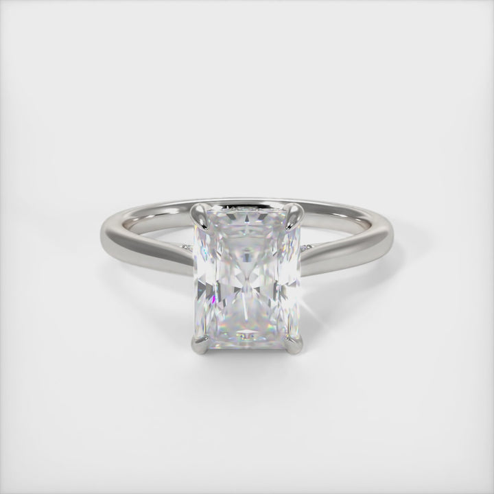 Bella Radiant/Emerald Lab Created Diamond Engagement Ring