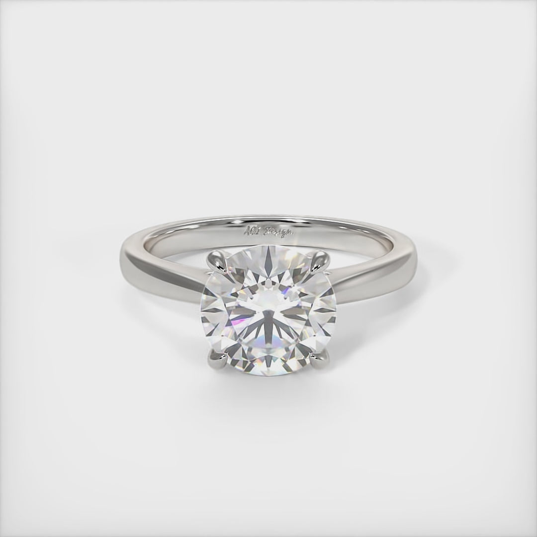 Aurora Round Lab Created Diamond Engagement Ring