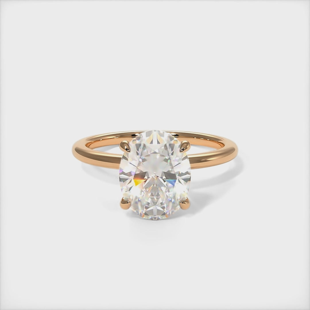 Grace Oval Lab Created Diamond Engagement Ring