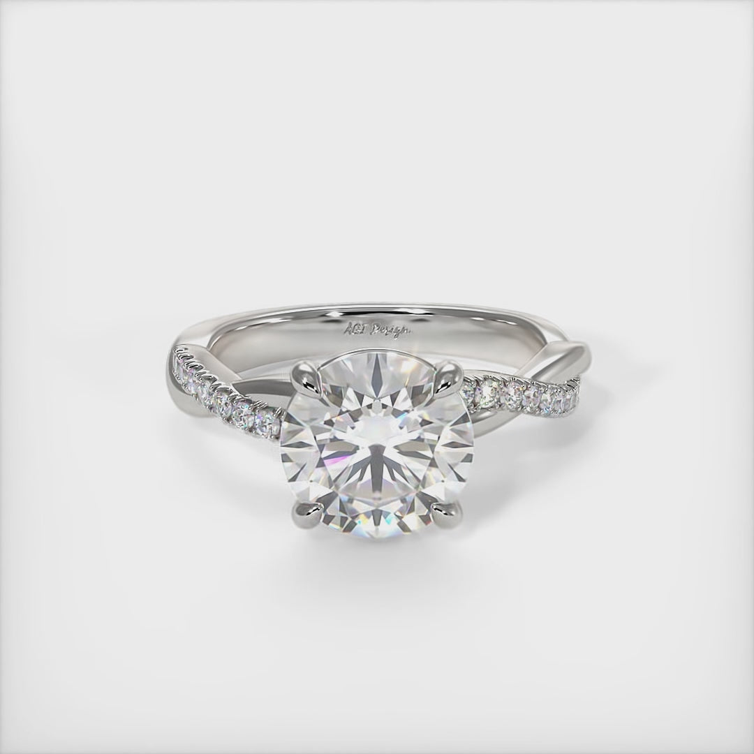 Claudia Round Lab Created Diamond Engagement Ring