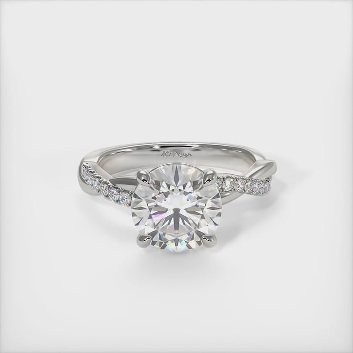 Claudia Round Lab Created Diamond Engagement Ring