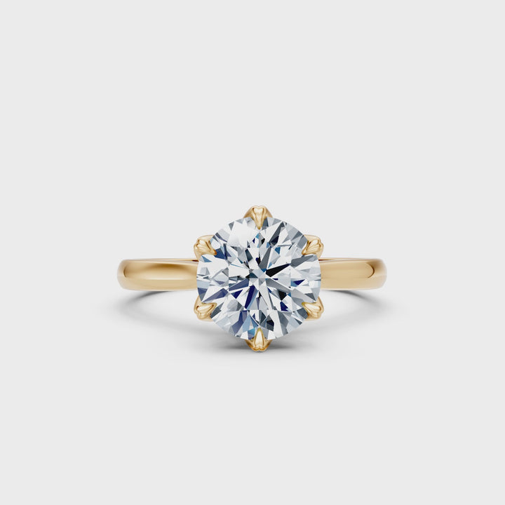 Marina Round Lab Created Diamond Engagement Ring