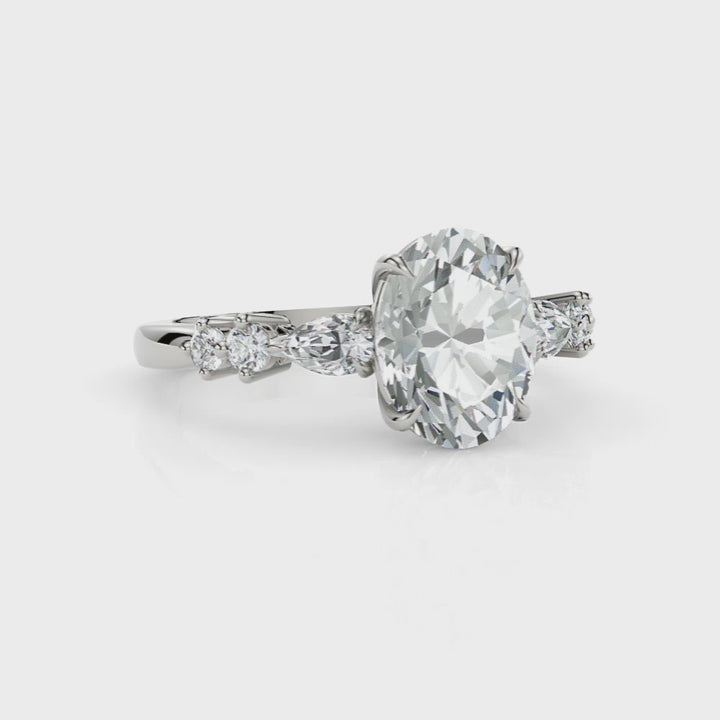 Emma Oval Moissanite Engagement Ring