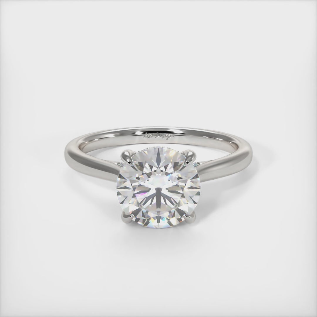 Bella Round Lab Created Diamond Engagement Ring