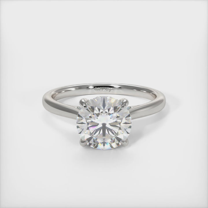 Bella Round Lab Created Diamond Engagement Ring