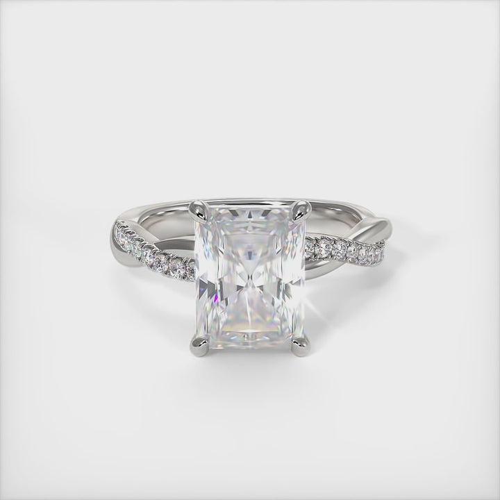 Claudia Radiant/Emerald Lab Created Diamond Engagement Ring