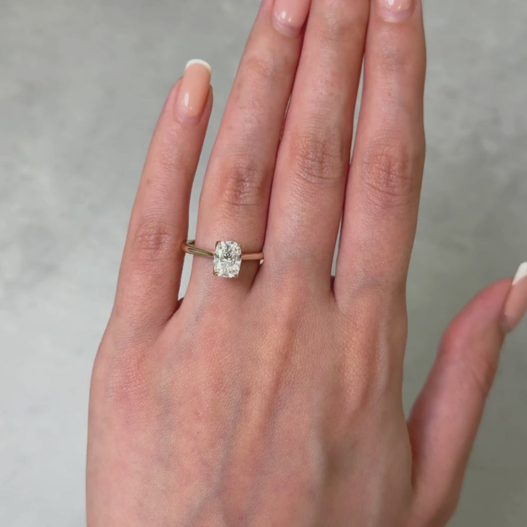 Megan Elongated cushion cut  Lab Created Diamond Engagement Ring