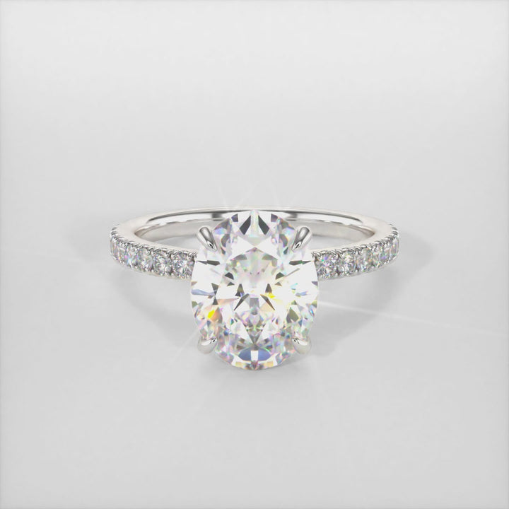 Cathy Oval Lab Created Diamond Engagement Ring