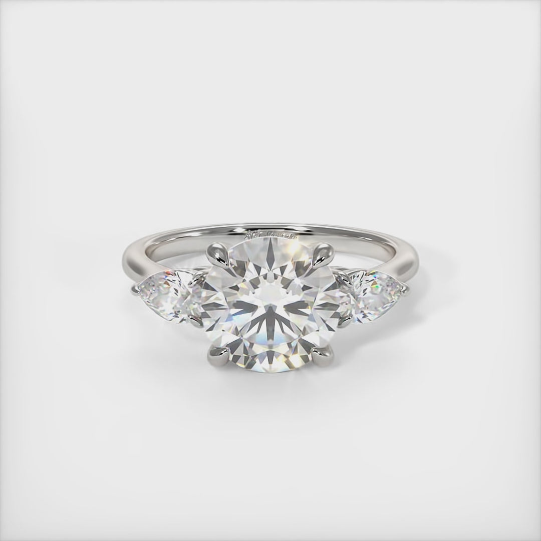 Leah Round Lab Created Diamond Engagement Ring