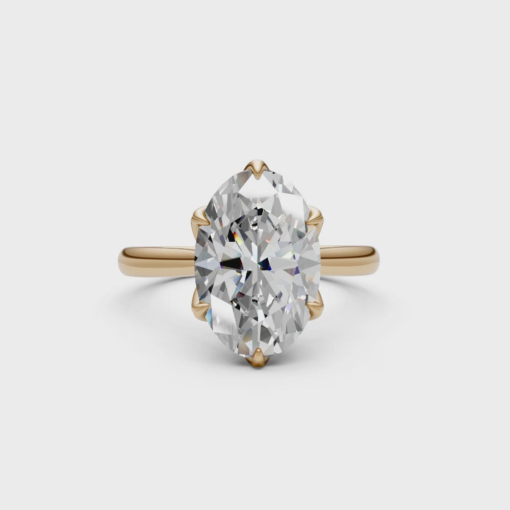 Mary Oval Moissanite Tulip Engagement Ring