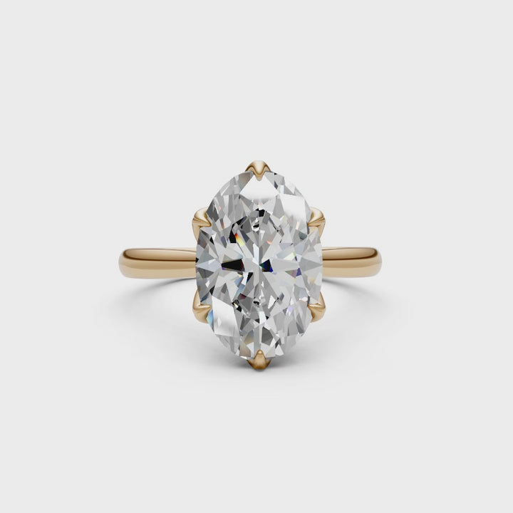 Mary Oval Moissanite Tulip Engagement Ring