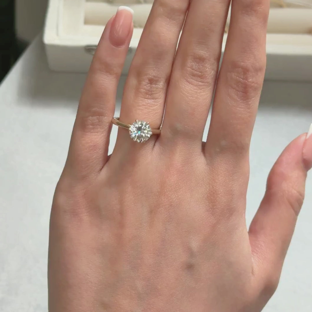 Milana Round Moissanite Tulip Engagement Ring