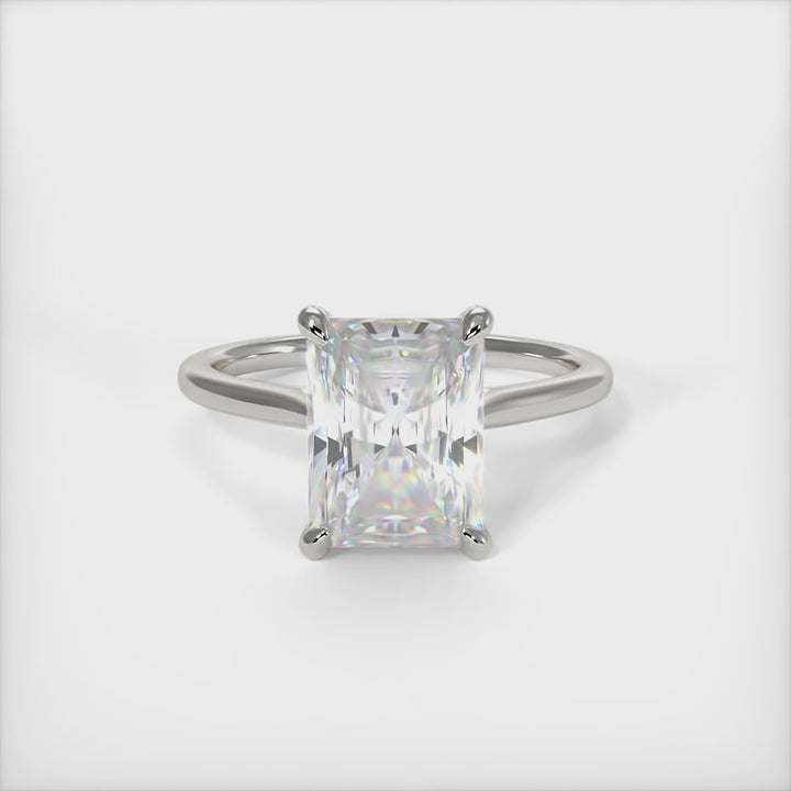 Chloe Radiant/Emerald Lab Created Diamond Engagement Ring
