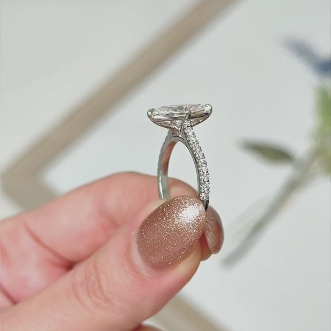 Ready to Ship  Nelly 2.07ct Marquise Lab Diamond E/VVS2  Engagement Ring in Platinum