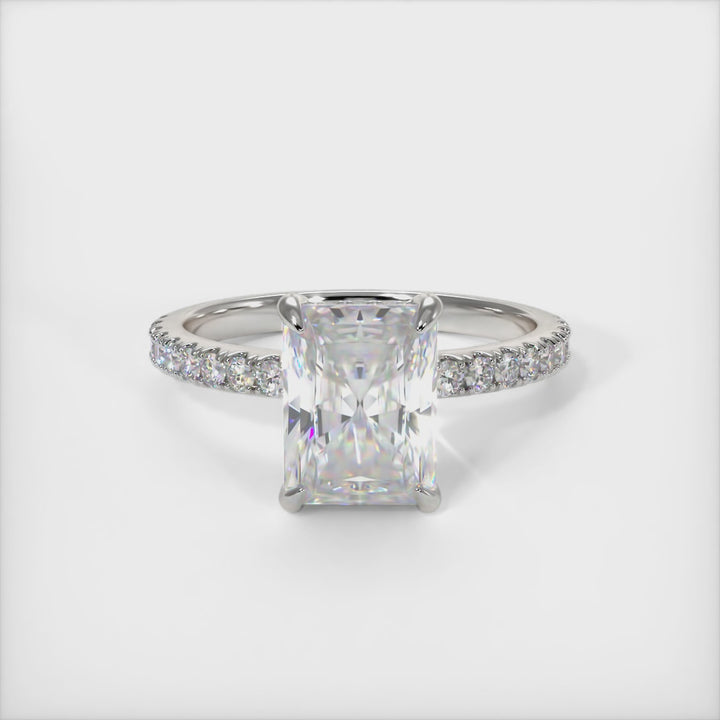 Alexandra Radiant/Emerald Lab Created Diamond Engagement Ring