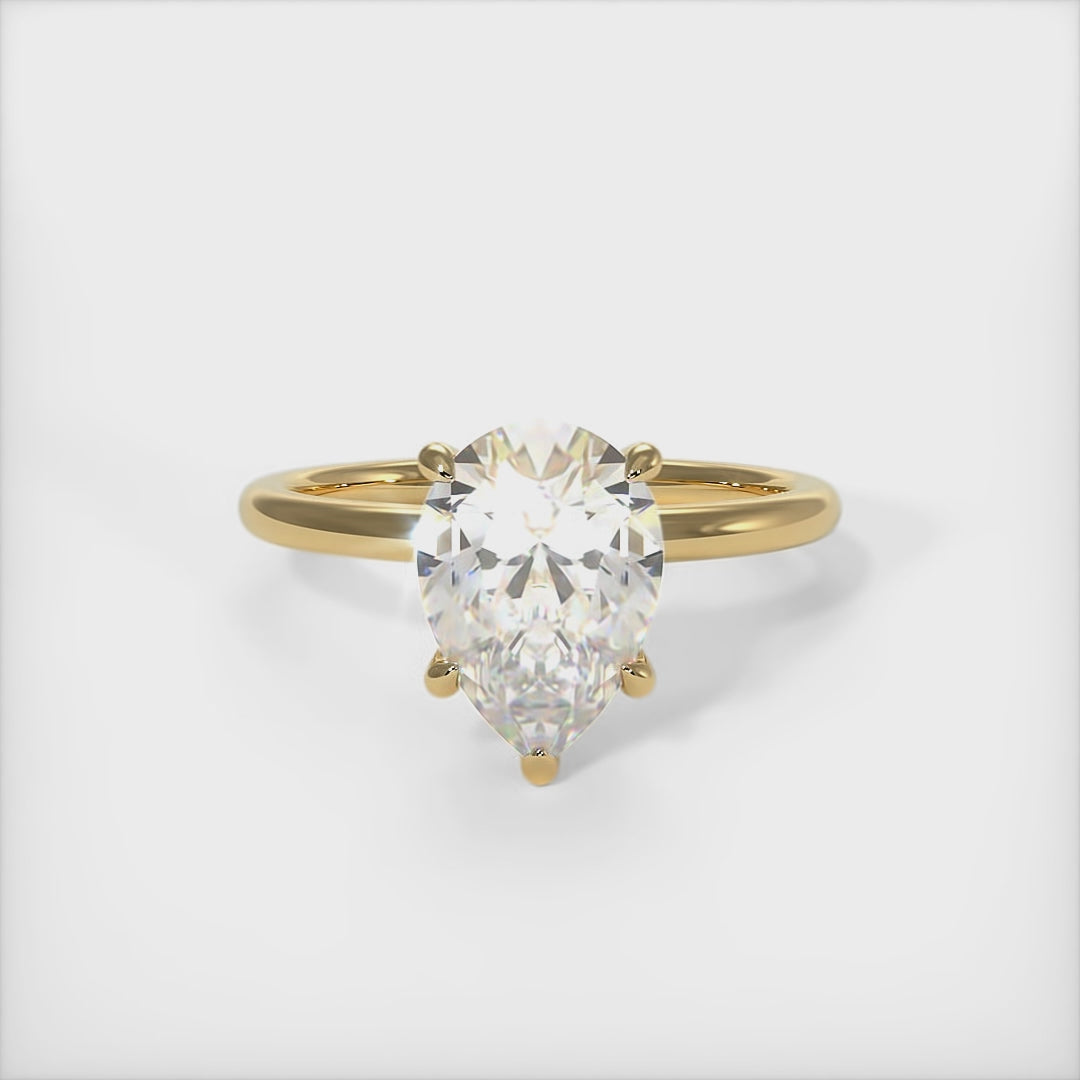 Bague de fiançailles en diamant de laboratoire en forme de poire Eden