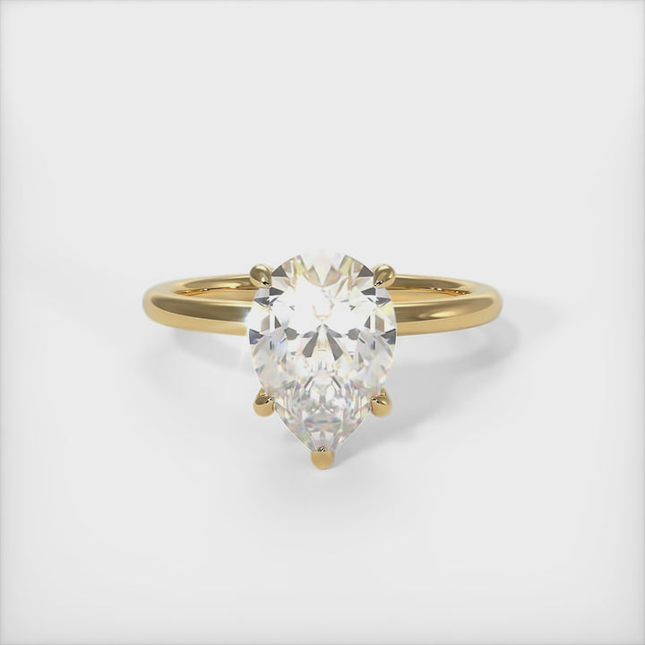 Bague de fiançailles en diamant de laboratoire en forme de poire Eden