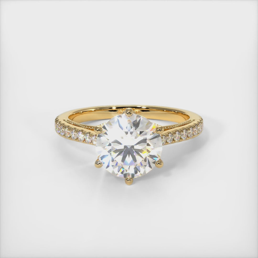 Zoe Round Lab Created Diamond Engagement Ring