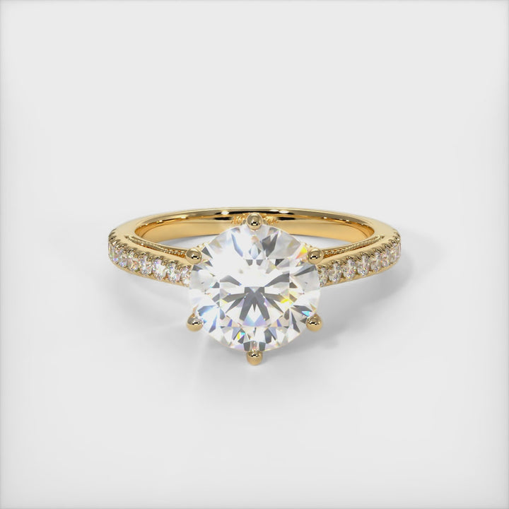 Zoe Round Lab Created Diamond Engagement Ring