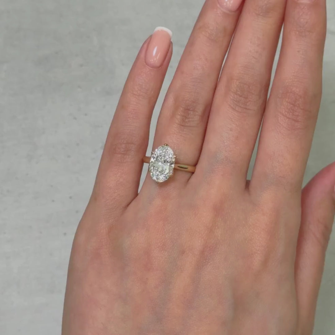 Mary Oval Moissanite Tulip Engagement Ring