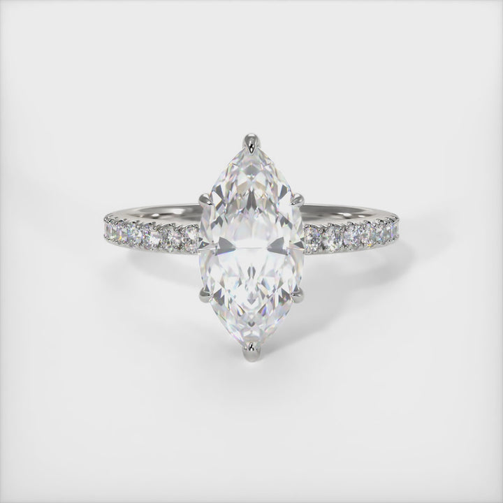 Bague de fiançailles en diamant Alexandra Marquise créée en laboratoire