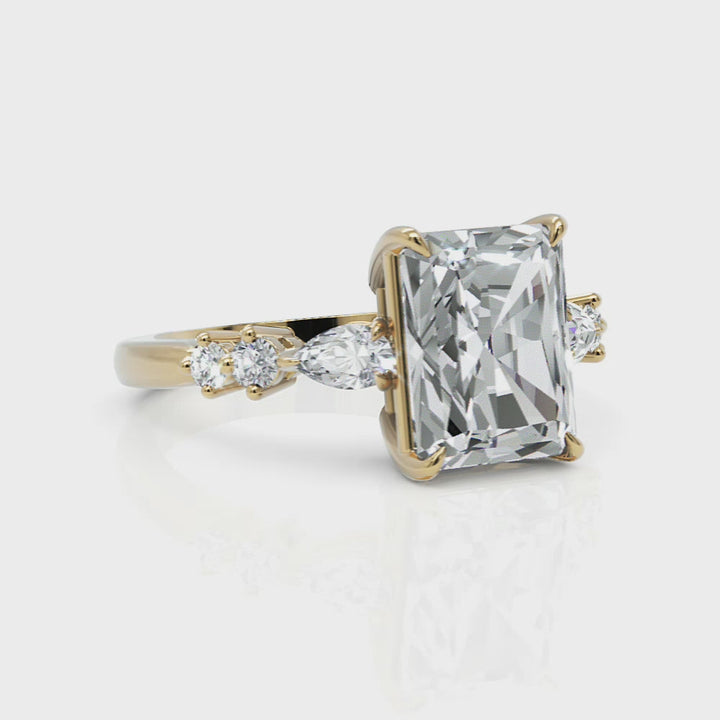 Emma Radiant/Emerald Moissanite Engagement Ring