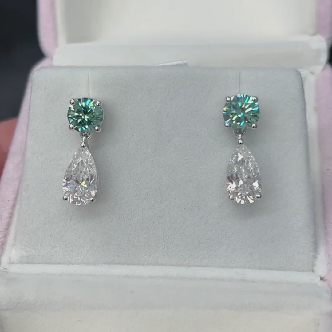 Boucles d'oreilles pendantes en moissanite
