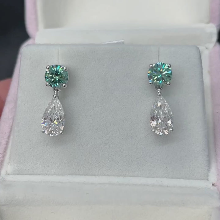 Boucles d'oreilles pendantes en moissanite