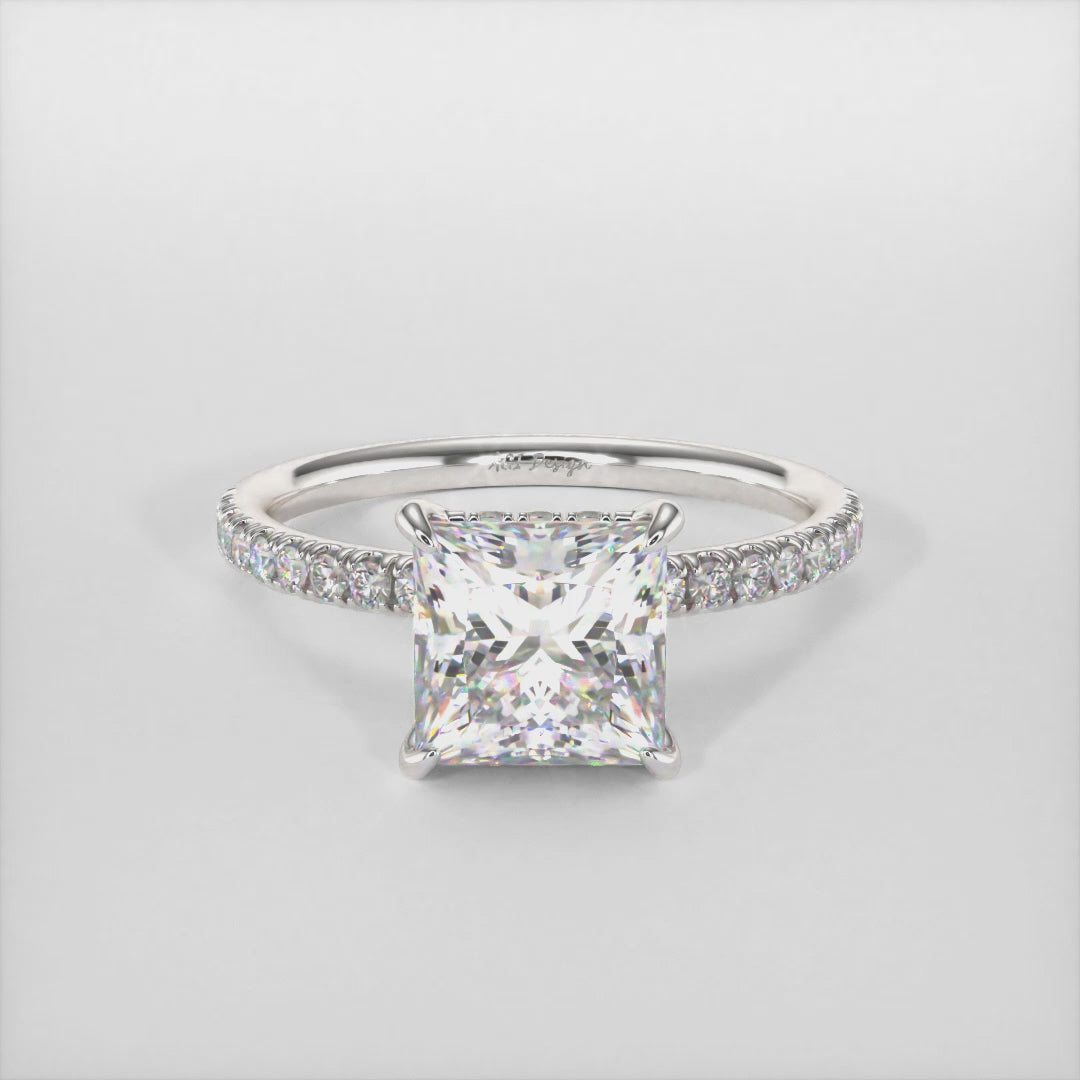 Anne Princess Cut Lab Created Diamond Engagement Ring