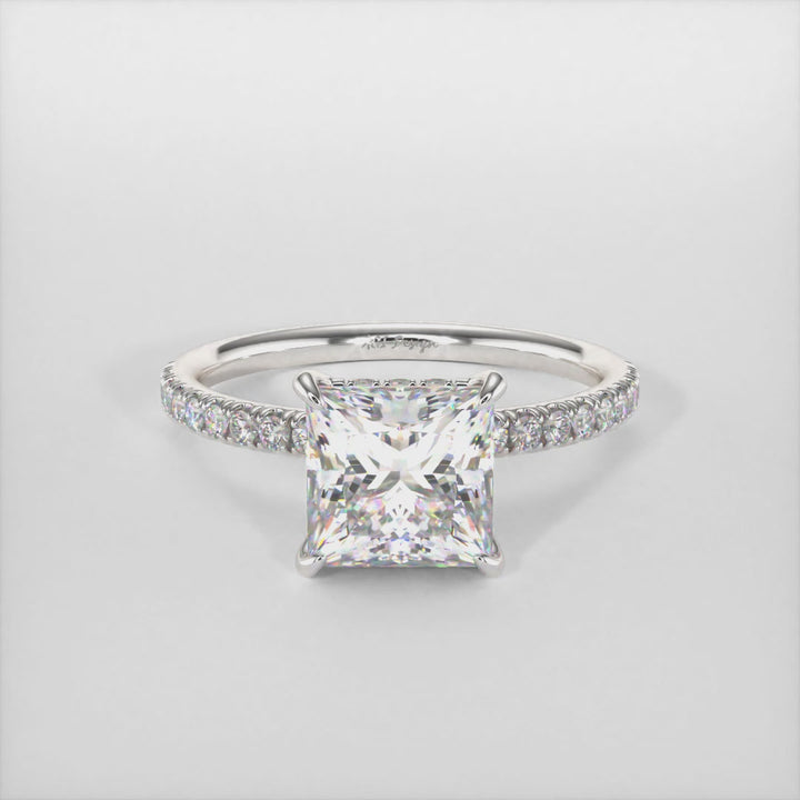 Anne Princess Cut Lab Created Diamond Engagement Ring