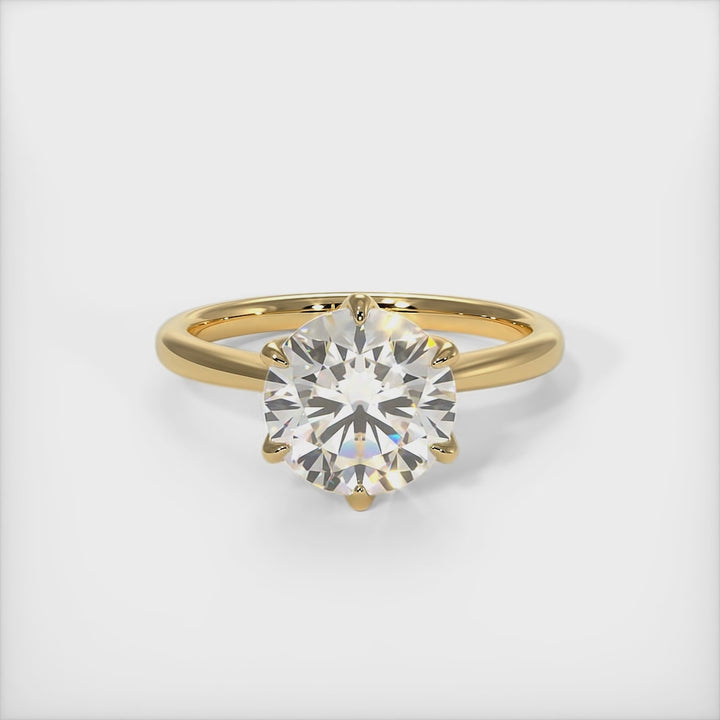 Ruby Round Lab Created Diamond Engagement Ring