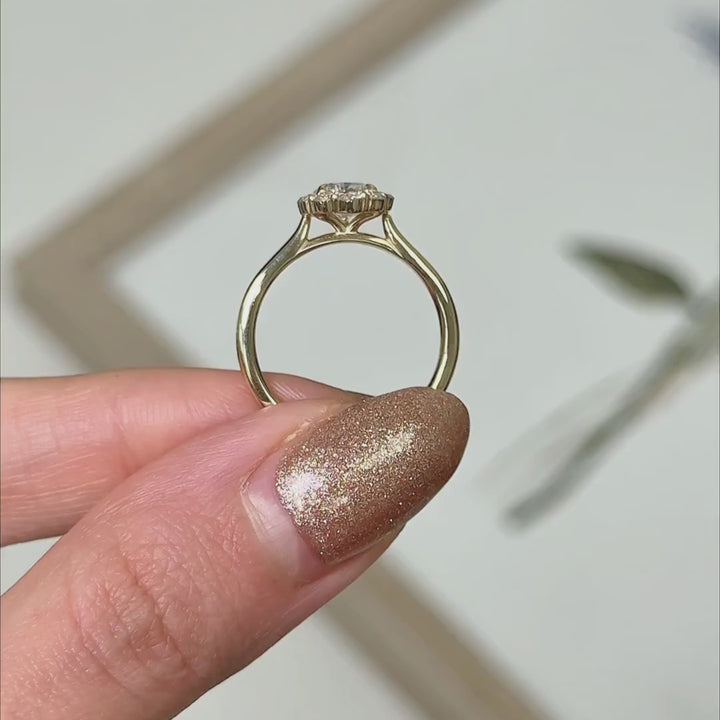 Ready to Ship  Andrea 1.02ct Pear Shape Lab Diamond D/VVS2  Engagement Ring in 14k Yellow Gold
