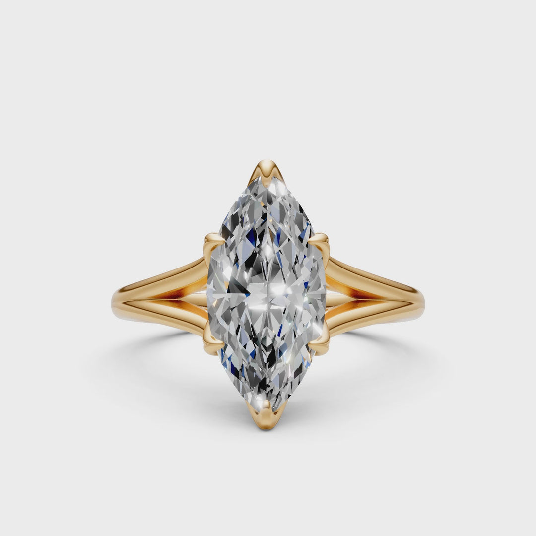 Bague de fiançailles Ray allongée taille coussin avec diamants créés en laboratoire
