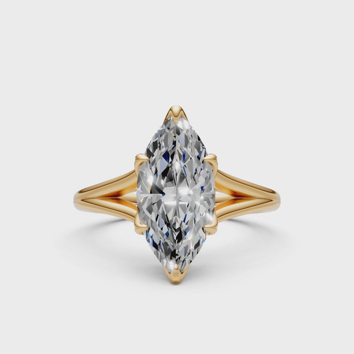 Bague de fiançailles Ray allongée taille coussin avec diamants créés en laboratoire