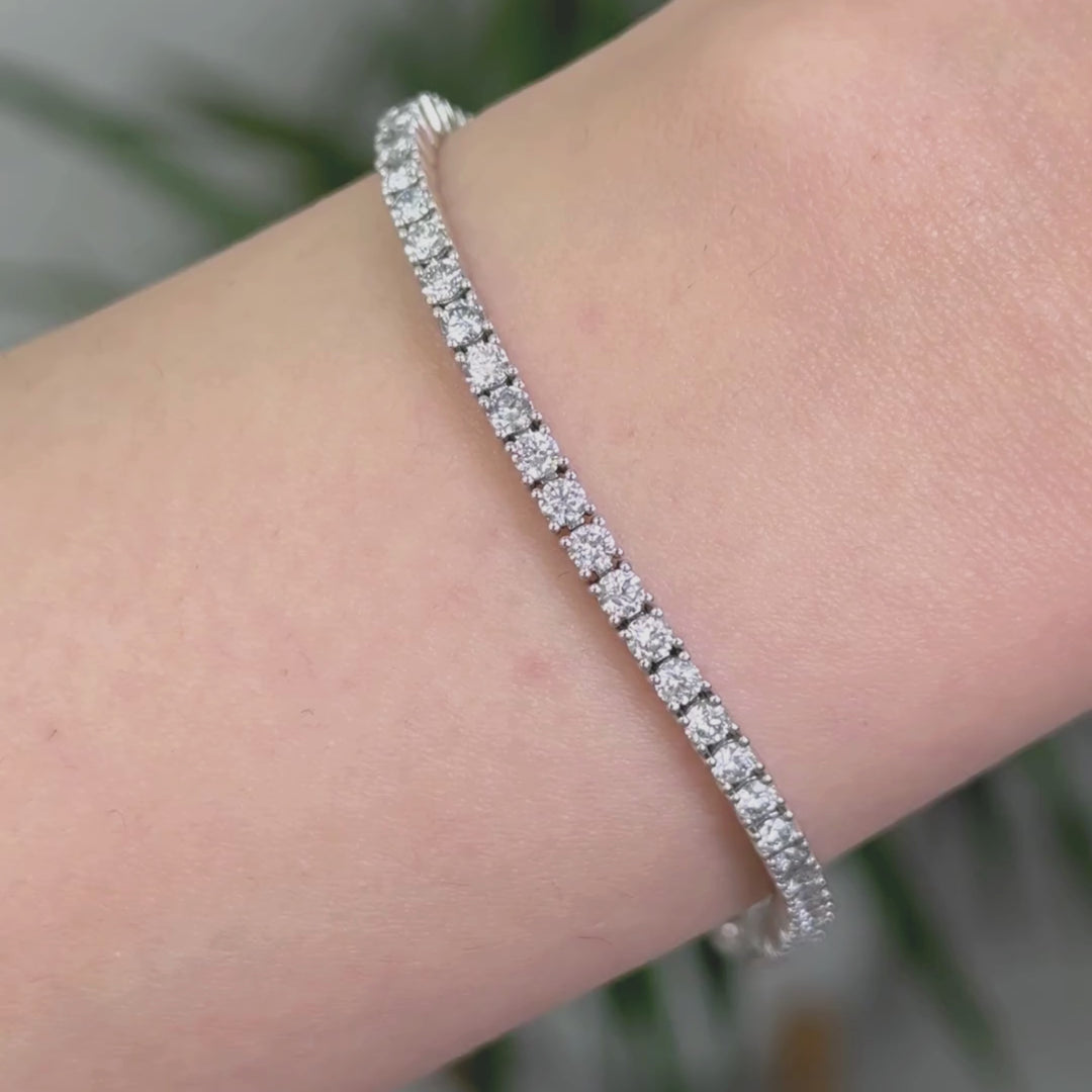 Ready to Ship  3.85ct 14K White Gold Tennis Bracelet