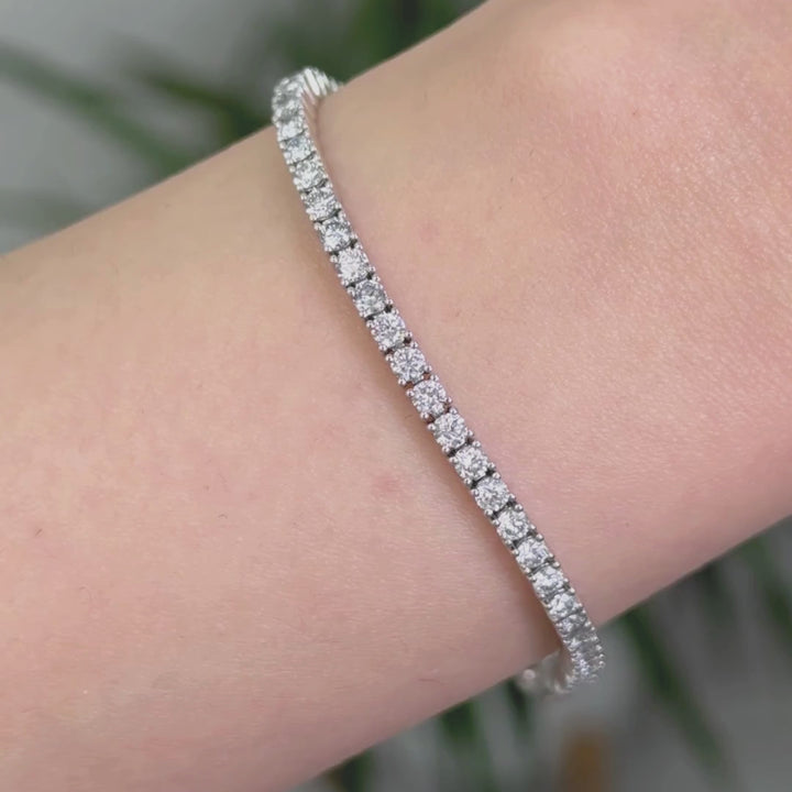 Ready to Ship  3.85ct 14K White Gold Tennis Bracelet
