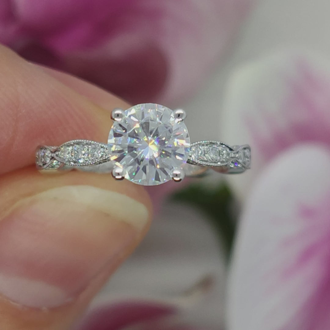 Dana Round Moissanite Engagement Ring