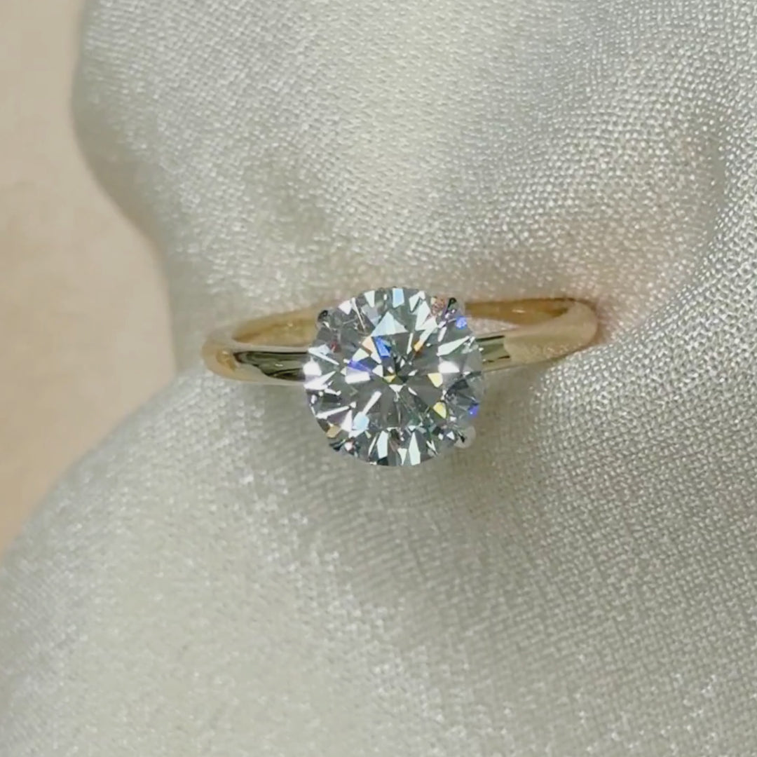 Ready to Ship  Jade 2.36ct E/VVS2 Round Lab Diamond Engagement Ring in 14k Two Tone Gold