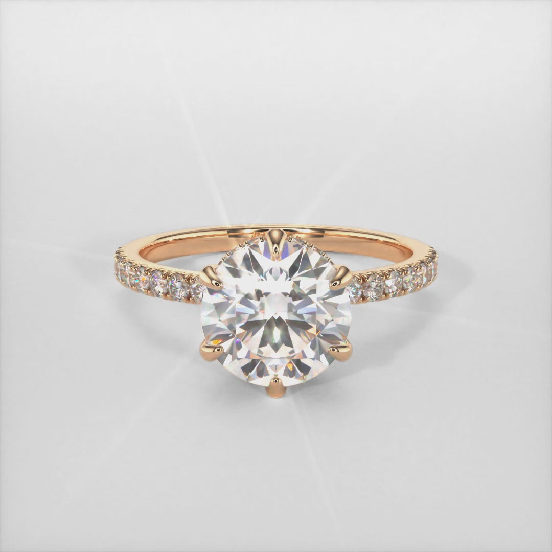 Jenny Round Lab Created Diamond Engagement Ring