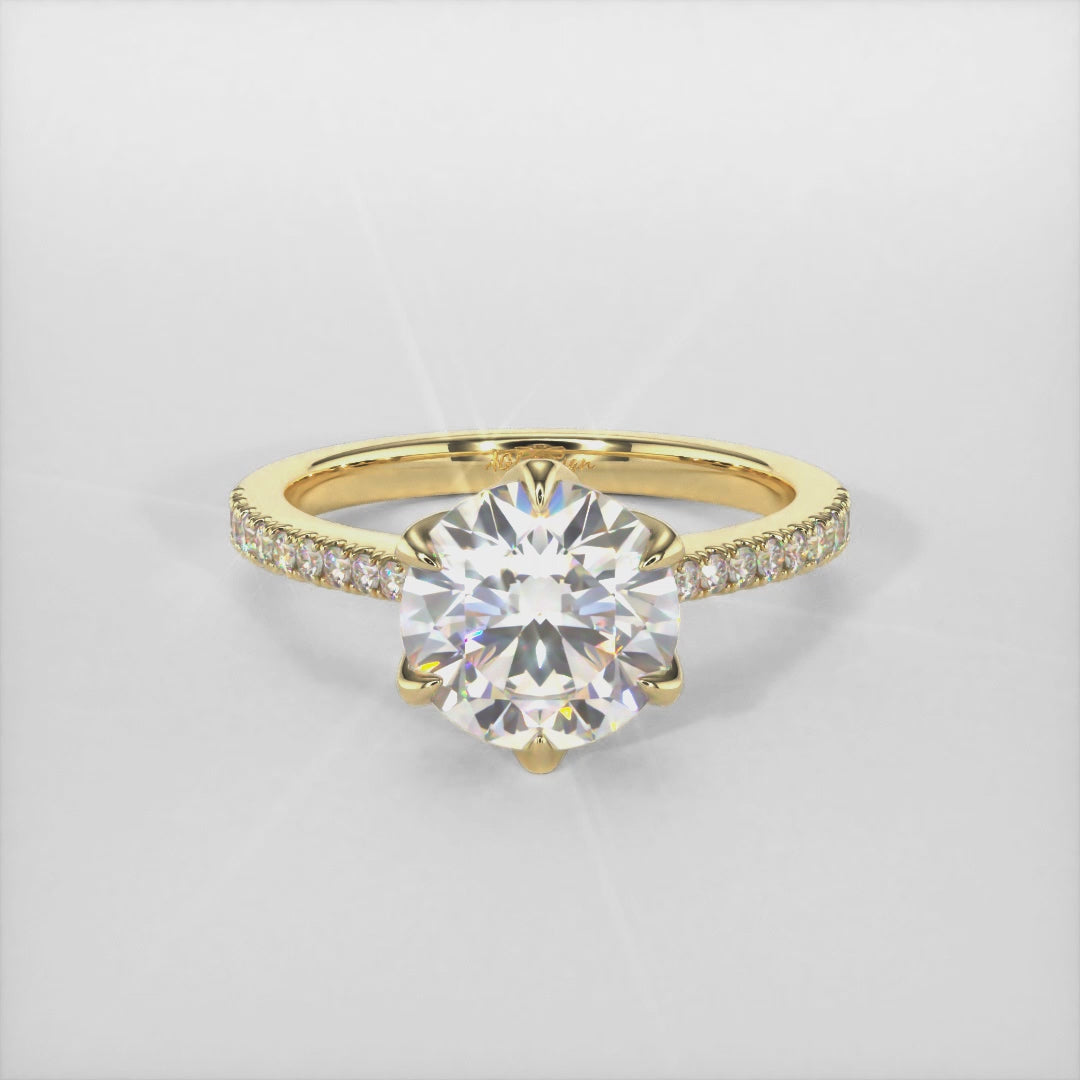 Elsa Round Lab Created Diamond Engagement Ring