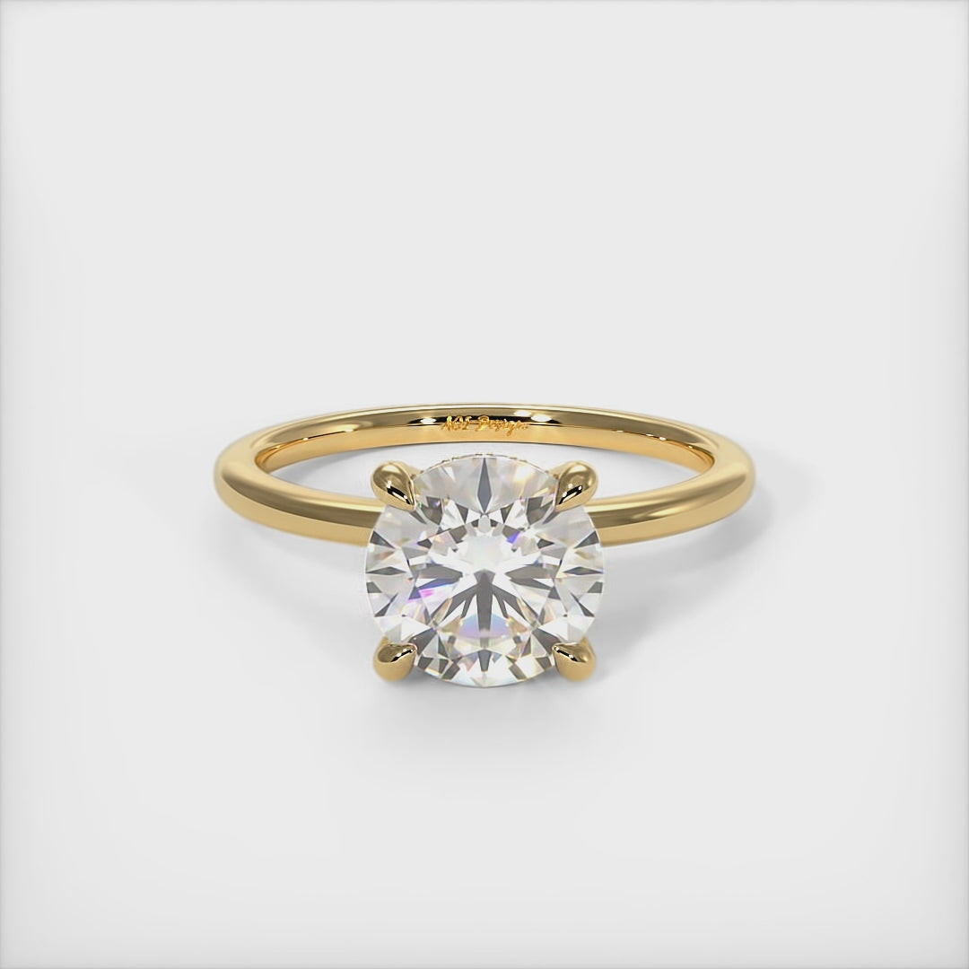 Jade Round Lab Created Diamond Engagement Ring