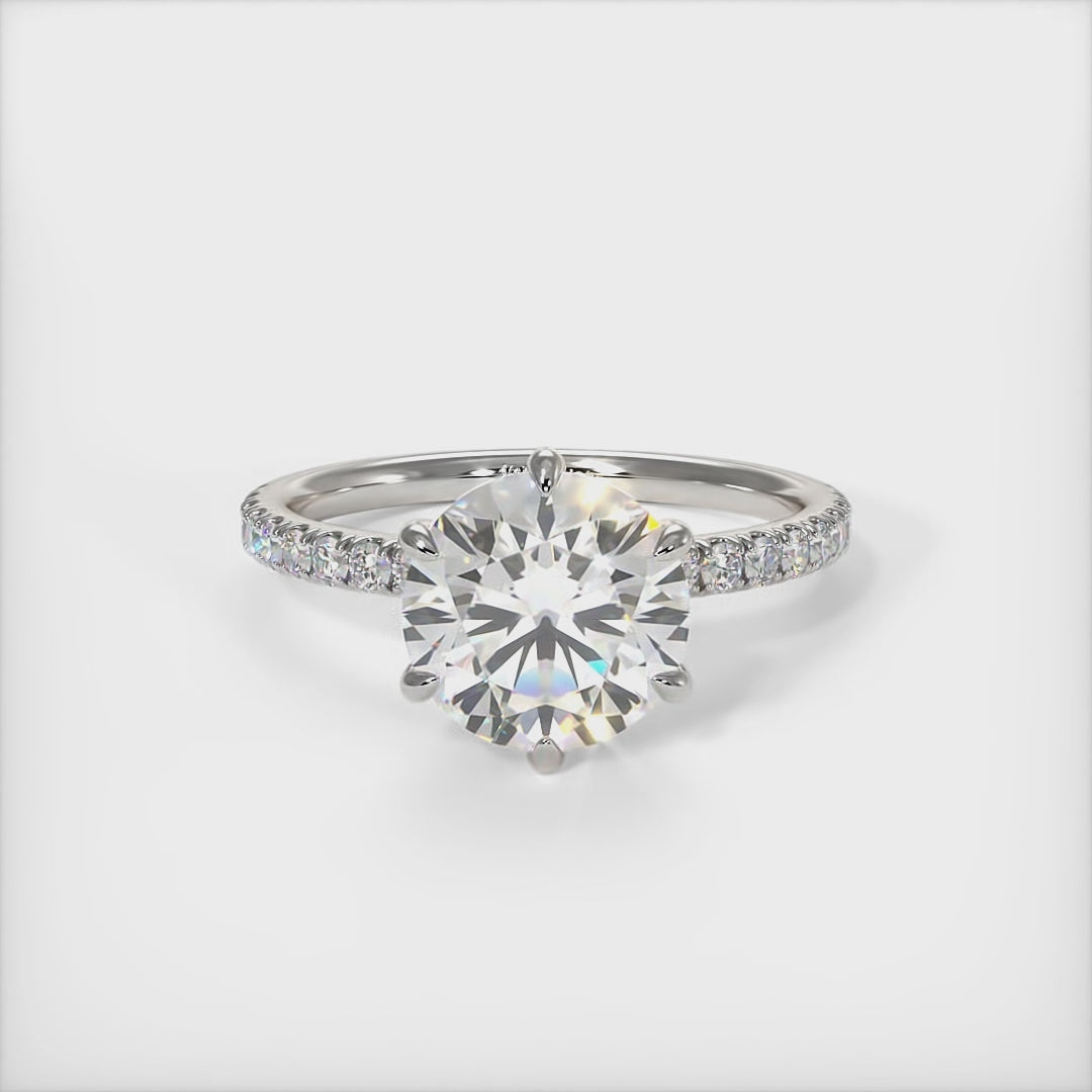 Evie Round Lab Created Diamond Engagement Ring
