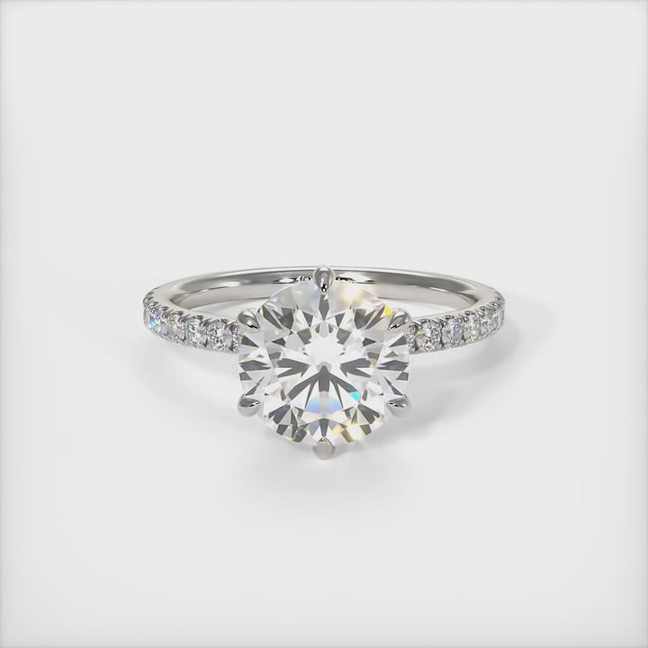 Evie Round Lab Created Diamond Engagement Ring
