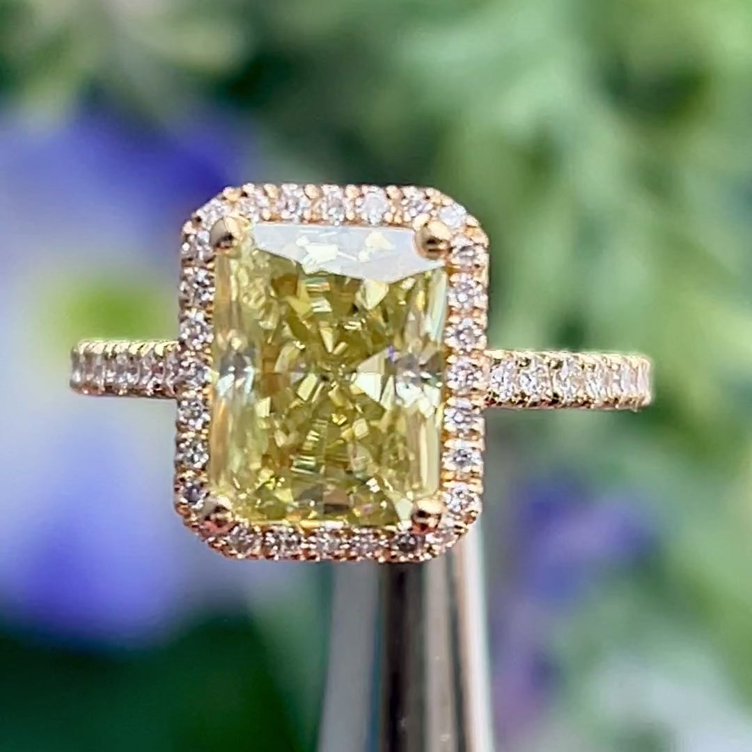 Moissanite yellow diamond rings clearance