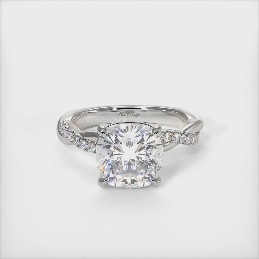 Claudia Cushion Cut Lab Created Diamond Engagement Ring