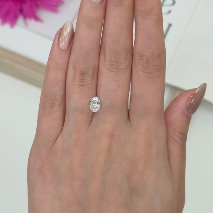 8x6mm ( DEW 1.5ct) oval crushed ice moissanite